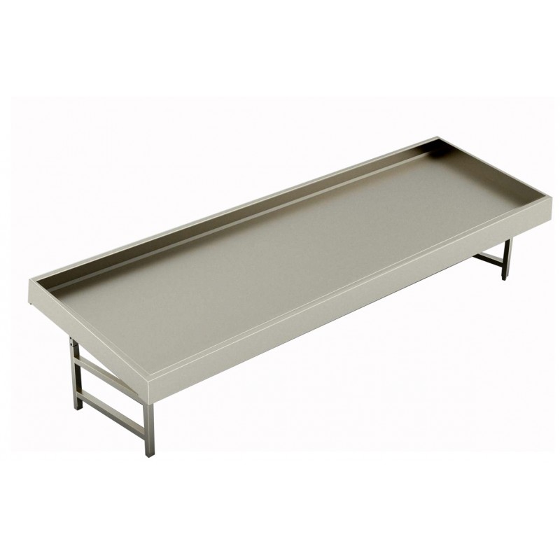 Tavolo 700X700 con N.2 ripiani inferiori e alzatina posteriore